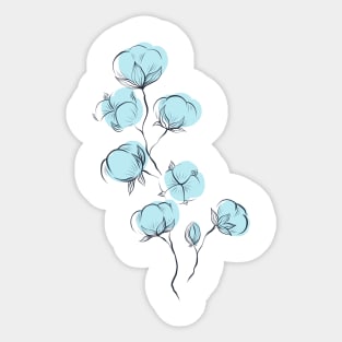 Blue cotton plant Sticker